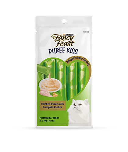 FANCY FEAST Puree Kiss Chicken Pumpkin Cat Treats Purina New Zealand